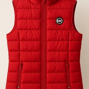 Michael Kors Vibrant Red Quilted Vest